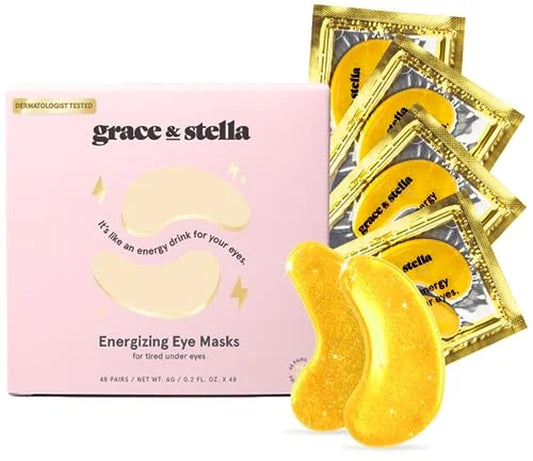 grace & stella Under Eye Masks (48 Pairs) Christmas Gifts for Women - Gifts for Mom - Under Eye Patches for Puffy Eyes, Dark Circles, Wrinkles - Gifts for Her - Vegan Stocking Stuffers for Women