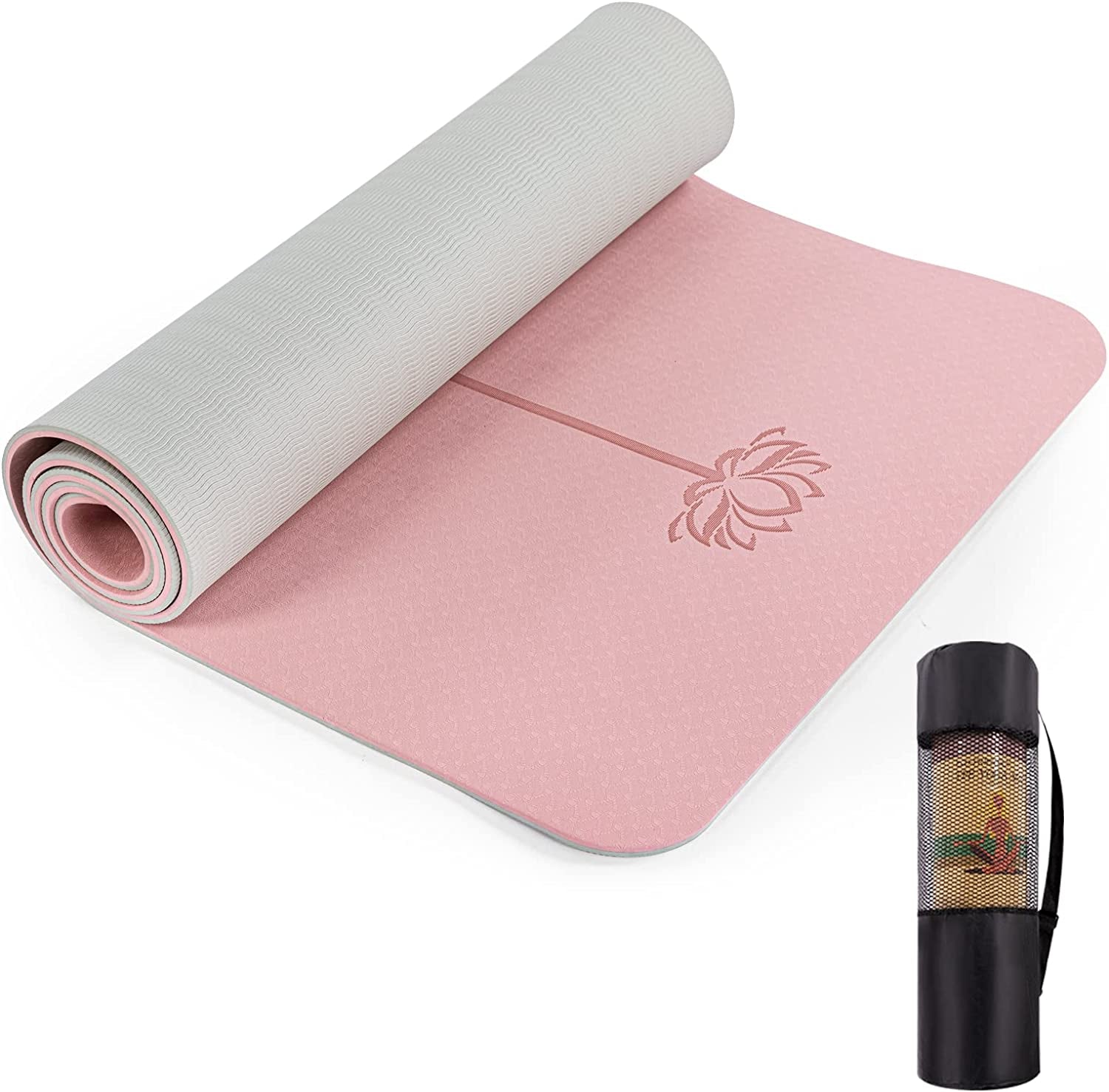 Yoga Mat Extra Thick 1/3'' Non Slip Yoga Mats, Eco Friendly, with Carrying Sling & Storage Bag